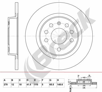 Breck BR 027 SA100 - Disc frana aaoparts.ro