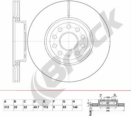 Breck BR 346 VA100 - Disc frana aaoparts.ro