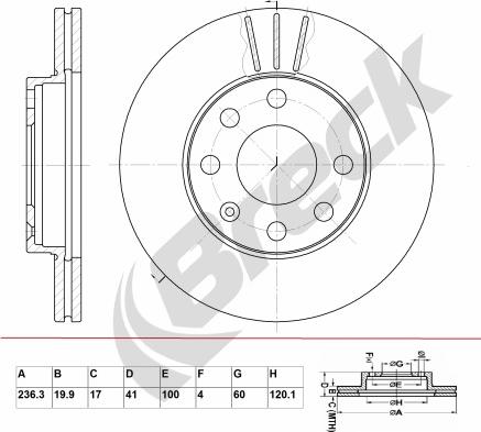 Breck BR 306 VA100 - Disc frana aaoparts.ro