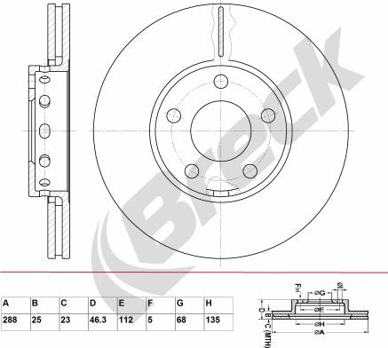 Breck BR 315 VA100 - Disc frana aaoparts.ro