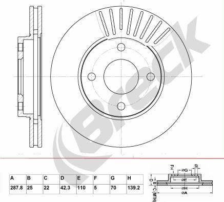 Breck BR 338 VA100 - Disc frana aaoparts.ro