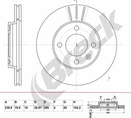 Breck BR 321 VA100 - Disc frana aaoparts.ro