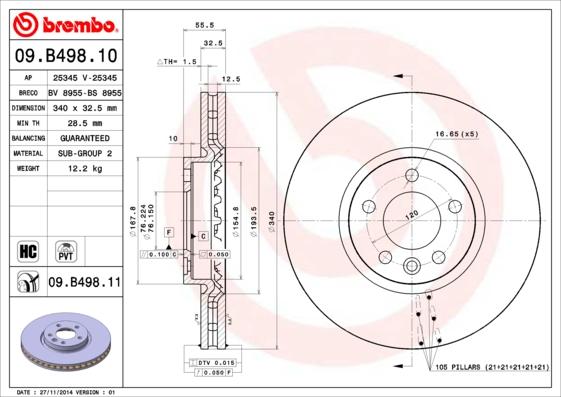 Breco BV 8955 - Disc frana aaoparts.ro