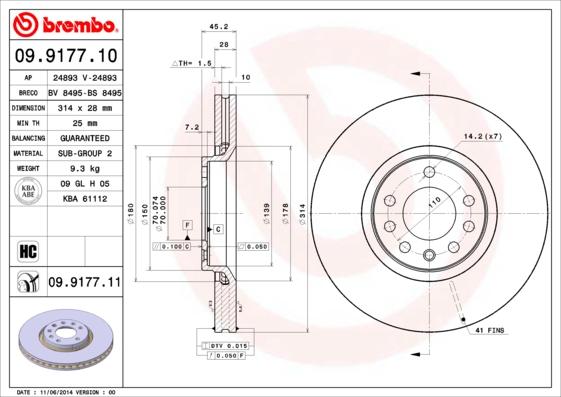 Breco BS 8495 - Disc frana aaoparts.ro