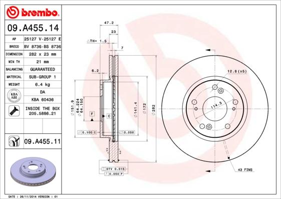 Breco BS 8736 - Disc frana aaoparts.ro
