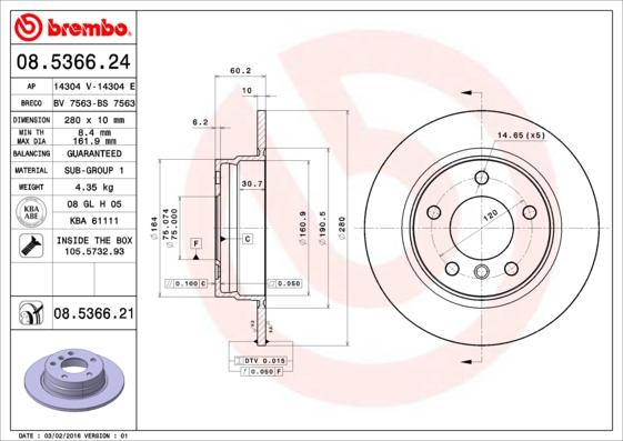 Breco BV 7563 - Disc frana aaoparts.ro