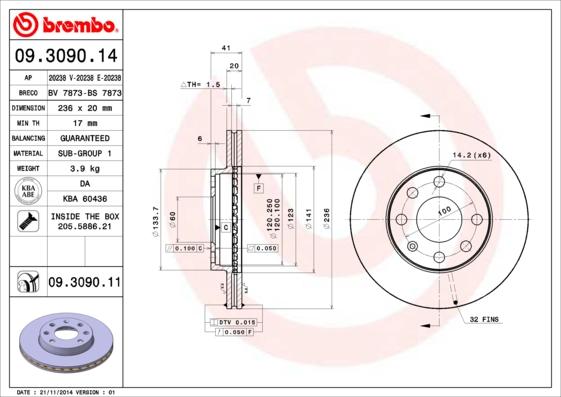 Breco BV 7873 - Disc frana aaoparts.ro