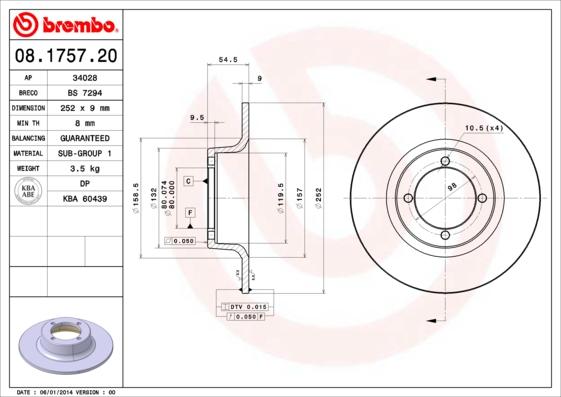 Breco BS 7294 - Disc frana aaoparts.ro