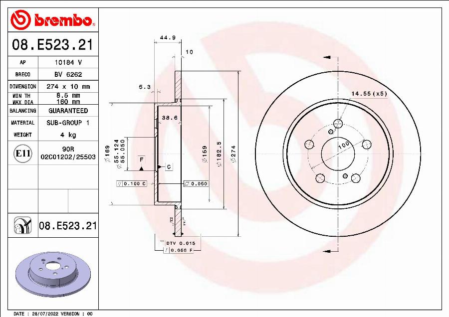Breco BV 6262 - Disc frana aaoparts.ro