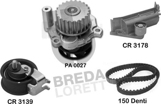 Breda Lorett KPA0645A - Set pompa apa + curea dintata aaoparts.ro