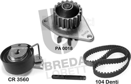 Breda Lorett KPA0647B - Set pompa apa + curea dintata aaoparts.ro