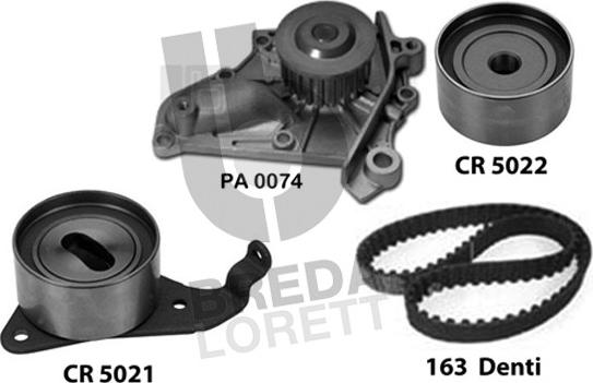 Breda Lorett KPA0669A - Set pompa apa + curea dintata aaoparts.ro