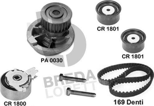 Breda Lorett KPA0022A - Set pompa apa + curea dintata aaoparts.ro