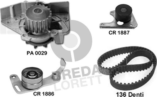 Breda Lorett KPA0123A - Set pompa apa + curea dintata aaoparts.ro