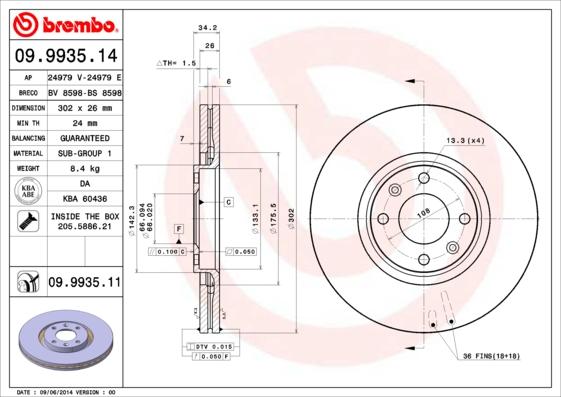 Brembo 09.9935.11 - Disc frana aaoparts.ro