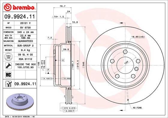 Brembo 09.9924.11 - Disc frana aaoparts.ro