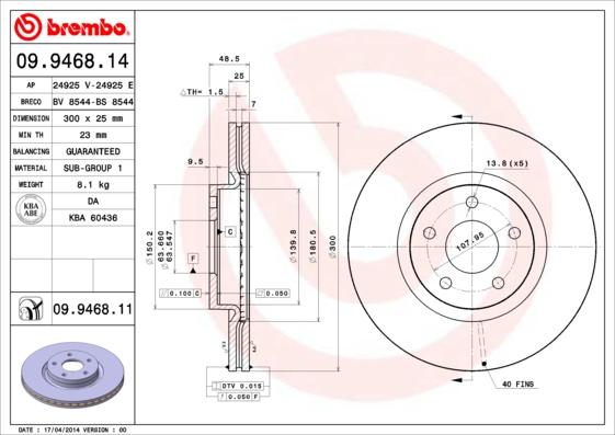 Brembo 09.9468.11 - Disc frana aaoparts.ro