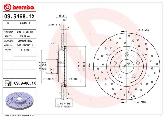 Brembo 09.9468.1X - Disc frana aaoparts.ro