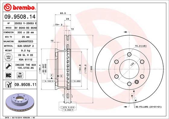 Brembo 09.9508.11 - Disc frana aaoparts.ro