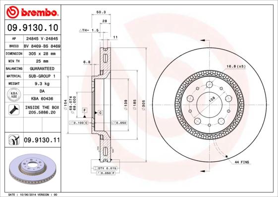 Brembo 09.9130.11 - Disc frana aaoparts.ro