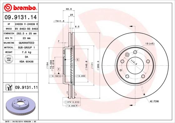 Brembo 09.9131.11 - Disc frana aaoparts.ro