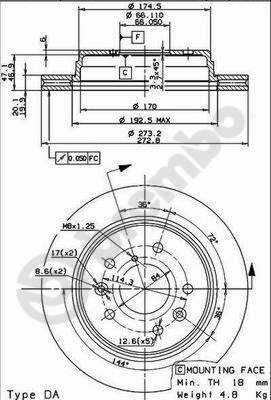 Brembo 09.9127.10 - Disc frana aaoparts.ro