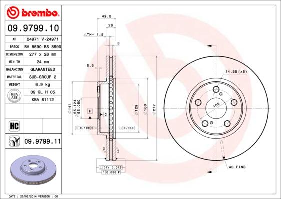 Brembo 09.9799.11 - Disc frana aaoparts.ro