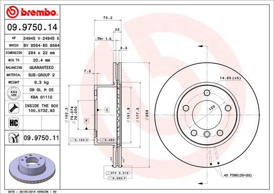 Brembo 09.9750.11 - Disc frana aaoparts.ro