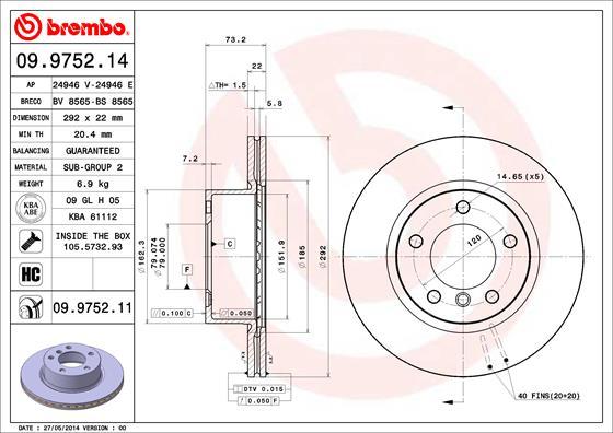 Brembo 09.9752.11 - Disc frana aaoparts.ro