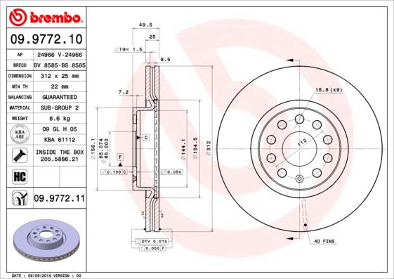 Brembo 09.9772.11 - Disc frana aaoparts.ro