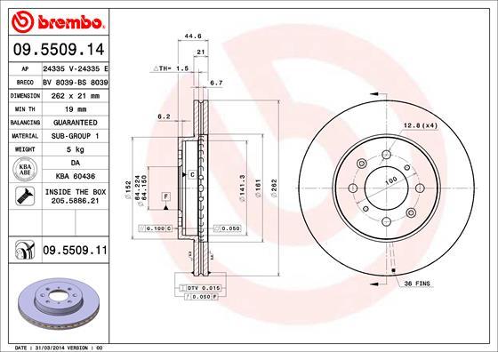 Brembo 09.5509.11 - Disc frana aaoparts.ro