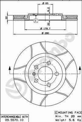 Brembo 09.5570.75 - Disc frana aaoparts.ro