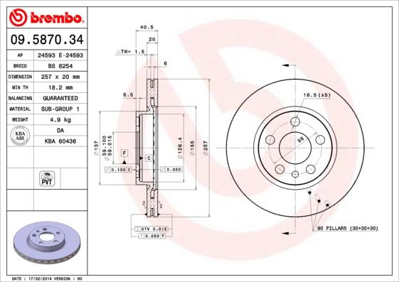 Brembo 09.5870.34 - Disc frana aaoparts.ro