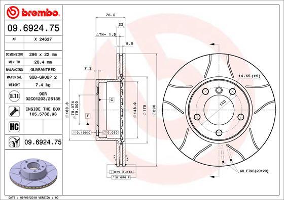 Brembo 09.6924.75 - Disc frana aaoparts.ro