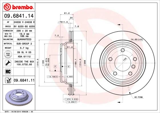 Brembo 09.6841.11 - Disc frana aaoparts.ro