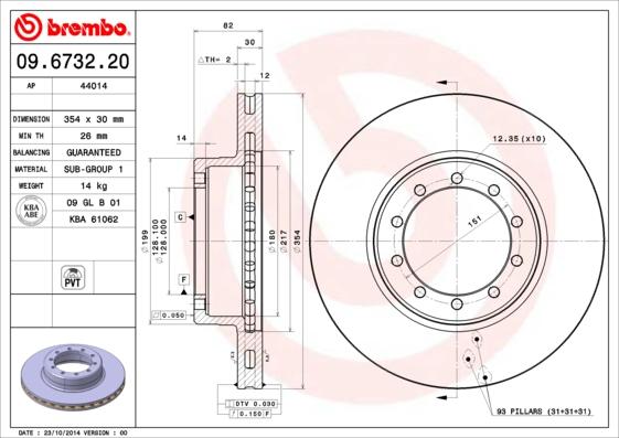 Brembo 09.6732.20 - Disc frana aaoparts.ro
