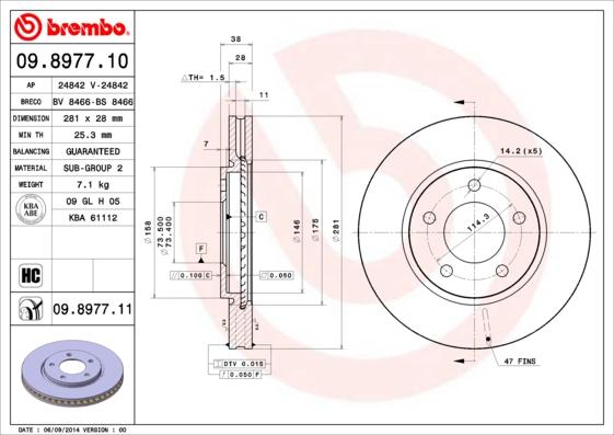 Brembo 09.8977.11 - Disc frana aaoparts.ro