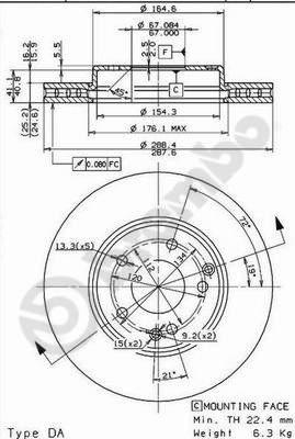 Brembo 09.8411.11 - Disc frana aaoparts.ro