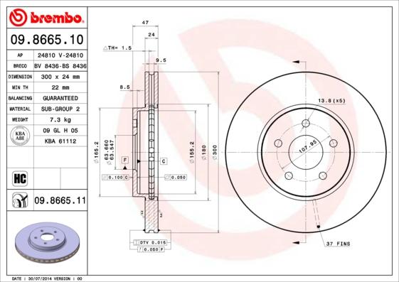 Brembo 09.8665.11 - Disc frana aaoparts.ro