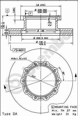 Brembo 09.8067.10 - Disc frana aaoparts.ro