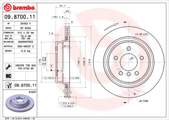 Brembo 09.8700.11 - Disc frana aaoparts.ro