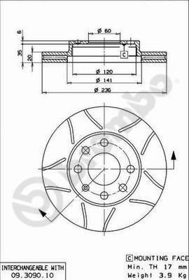 Brembo 09.3090.75 - Disc frana aaoparts.ro