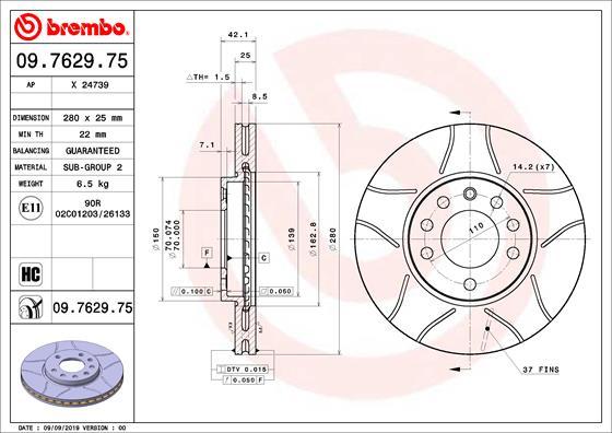 Brembo 09.7629.75 - Disc frana aaoparts.ro