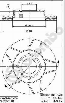 Brembo 09.7056.75 - Disc frana aaoparts.ro