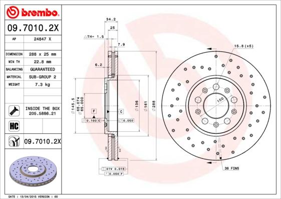 Brembo 09.7010.2X - Disc frana aaoparts.ro