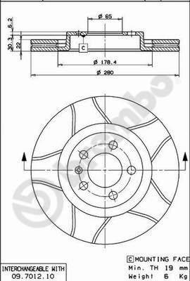 Brembo 09.7012.75 - Disc frana aaoparts.ro