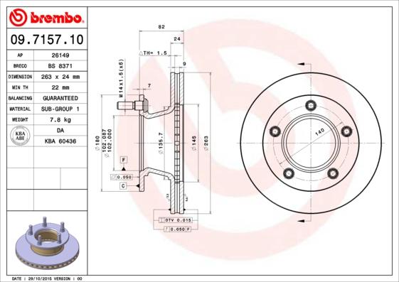 Brembo 09.7157.10 - Disc frana aaoparts.ro