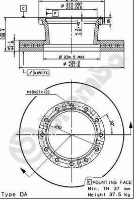 Brembo 09.7183.50 - Disc frana aaoparts.ro