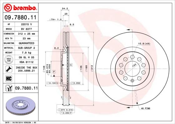 Brembo 09.7880.11 - Disc frana aaoparts.ro