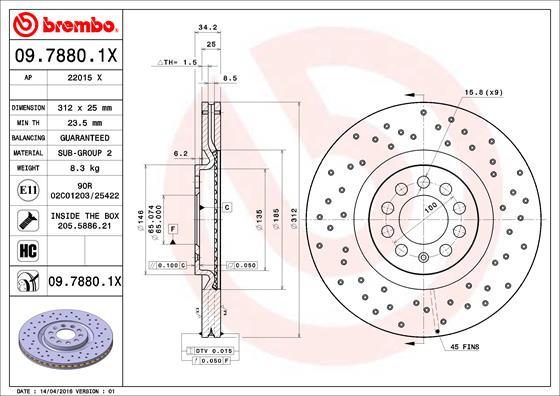 Brembo 09.7880.1X - Disc frana aaoparts.ro